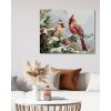 Malowanie po numerach - PTAK KARDYNAŁ NA GAŁĘZI