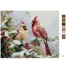 Malowanie po numerach - PTAK KARDYNAŁ NA GAŁĘZI
