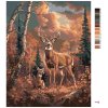 Malowanie po numerach - JELEŃ I JEGO TOWARZYSZKA W LESIE