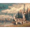 Malowanie po numerach - JELEŃ ZE SARNĄ POD LASEM