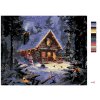 Malowanie po numerach - BAŁWAN, CHOINKA I OŚWIETLONA CHATKA