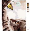 Malowanie po numerach - Kot i żółty motyl