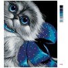 Malowanie po numerach - Niebieskooka kotka z kokardą