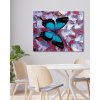 Malowanie po numerach - Niebieski motyl i hortensje