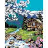 Malowanie po numerach - Górska chata wiosną
