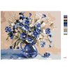 Malowanie po numerach - Niebieska kompozycja kwiatowa III