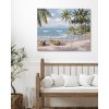 Malowanie po numerach - Łódki na plaży z palmami