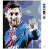 Malowanie po numerach - Messi (Wariant płótno bez ramy, Rozmiar 40x50 cm)