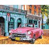 Malowanie po numerach - Różowy kabriolet na Kubie