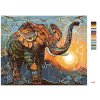 Malowanie po numerach - Orientalny słoń i zachód słońca