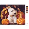 Malowanie po numerach - Szczenię z dynia
