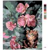 Malowanie po numerach - Mały kotek wśród kwiatów