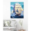 Malowanie po numerach - Żaglowiec i mewy na otwartym morzu