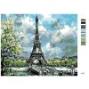 Malowanie po numerach - Wieża Eiffla i wiosenne drzewa