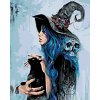 Malowanie po numerach - Czarownica z czarnym kotem