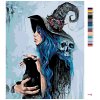 Malowanie po numerach - Czarownica z czarnym kotem