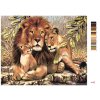 Malowanie po numerach - Lwia rodzinka