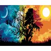 Malowanie po numerach - Drzewo dzień i noc