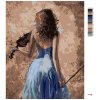 Malowanie po numerach - Skrzypaczka w niebieskiej sukience