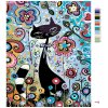 Malowanie po numerach - Kot w kwiatach