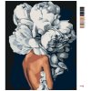 Malowanie po numerach - Kobieta z głową w kwiatach - białe piwonie I