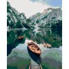 Malowanie po numerach - Łódka na jeziorze w górach