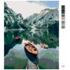 Malowanie po numerach - Łódka na jeziorze w górach