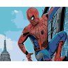 Malowanie po numerach - Spiderman na drapaczu chmur (Wariant płótno bez ramy, Rozmiar 40x50 cm)