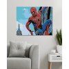 Malowanie po numerach - Spiderman na drapaczu chmur (Wariant płótno bez ramy, Rozmiar 40x50 cm)