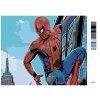 Malowanie po numerach - Spiderman na drapaczu chmur (Wariant płótno bez ramy, Rozmiar 40x50 cm)