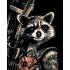 Malowanie po numerach - Rocket Racoon (Wariant płótno bez ramy, Rozmiar 40x50 cm)