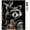 Malowanie po numerach - Rocket Racoon (Wariant płótno bez ramy, Rozmiar 40x50 cm)
