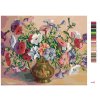 Malowanie po numerach - BOGATY BUKIET W ZŁOTYM WAZONIE