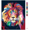 Malowanie po numerach - KOLOROWY LEW PORTRET II