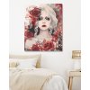 Malowanie po numerach - KOBIETA Z CZERWONYMI RÓŻAMI