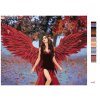 Malowanie po numerach - KOBIETA Z CZERWONYMI ANIELSKIMI SKRZYDŁAMI