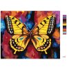 Malowanie po numerach - MOTYL NA KOLOROWYM TLE