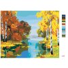 Malowanie po numerach - LAS BRZOZOWY NAD RZEKĄ