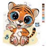 Malowanie po numerach - MAŁY TYGRYSEK Z MOTYLAMI