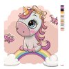 Malowanie po numerach - MAŁY JEDNOROŻEC I TĘCZA
