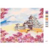 Malowanie po numerach - JAPOŃSKA ŚWIĄTYNIA OTOCZONA KWIATAMI