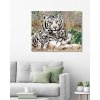 Malowanie po numerach - BIAŁY TYGRYS Z MŁODYMI W TRAWIE (HOWARD ROBINSON)