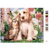 Malowanie po numerach - PIES I KOT W KWIATACH (HOWARD ROBINSON)