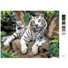 Malowanie po numerach - BIAŁY TYGRYS Z MŁODYMI NA KAMIENIU (HOWARD ROBINSON)