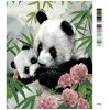 Malowanie po numerach - PANDA Z MŁODYM I RÓŻOWE KWIATY (HOWARD ROBINSON)