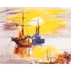 Malowanie po numerach - MALOWANE ŁODZIE I ZACHÓD SŁOŃCA