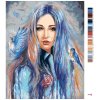 Malowanie po numerach - KOBIETA Z NIEBIESKIMI PTAKAMI