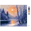 Malowanie po numerach - ZIMOWA RZEKA I DRZEWA