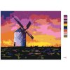 Malowanie po numerach - STARY WIATRAK NA  KWIATOWYM POLU