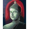 Malowanie po numerach - BUDDA NA CZERWONYM TLE (Wariant płótno bez ramy, Rozmiar 40x50 cm)